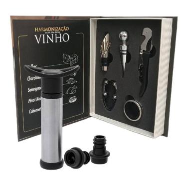 Imagem de Kit Acessórios Vinho Bomba Vácuo Saca Rolhas Harmonização