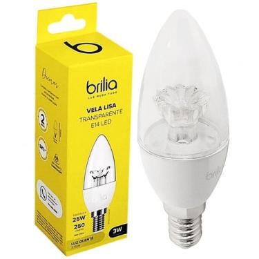 Imagem de Lâmpada Led Vela Lisa 4w Bivolt E14 Branco Quente - BRILIA, Bivolt