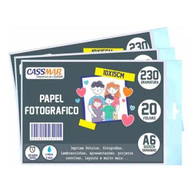 Imagem de Papel Fotográfico Brilhante 10x15 230g Cassmar 100 fls