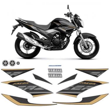 Imagem de Adesivos Yamaha Fazer 250 2017 2018 Moto Preta + Emblemas - SPORTINOX,