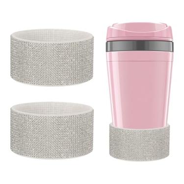 Imagem de YELARXI Bota de silicone com glitter, botas protetoras de diamante, protetor de copo antiderrapante brilhante com fundo de 7 cm - adequado para (garrafa de água Stanley Tumbler), pacote com 2 e 567