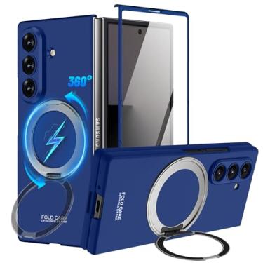 Imagem de Suporte magnético giratório 360 para Samsung Galaxy Z Fold 7, com protetor de tela [compatível com MagSafe] Capa de proteção com suporte de anel rígido de policarbonato fino para Samsung Z Fold 7