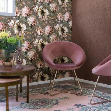 Imagem de Papel De Parede Barbara Home Flores Cinza E Rosa 485172