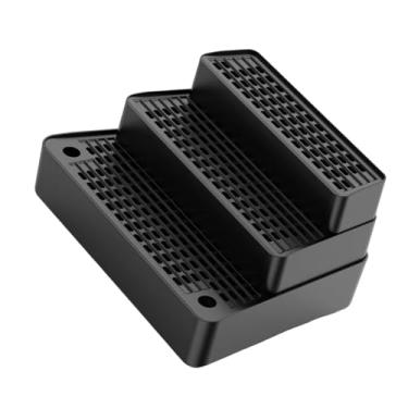 Imagem de Generic Caixa de areia automática para gatos, rampa, 3 degraus, tapete, fácil de limpar, lavável, removível, escada para areia de gato, Preto