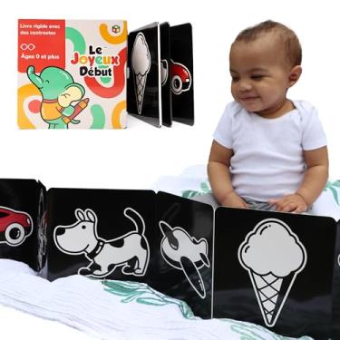 Imagem de Happy Start Tummy Time Books for Babies – High Contrast Baby Book, Black and White Books for Newborns, Hospital Approved Baby Board Books, Stand Up High Contrast Books for Newborns Ages 0+ French