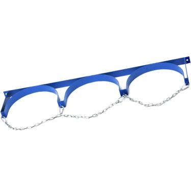 Imagem de Prateleira fixa para cilindro de gás de aço de 13 25 95 polegadas, suporte de cilindro azul montado na parede com corrente protetora, prateleira organizador de cilindro de gás para hospital/laboratori