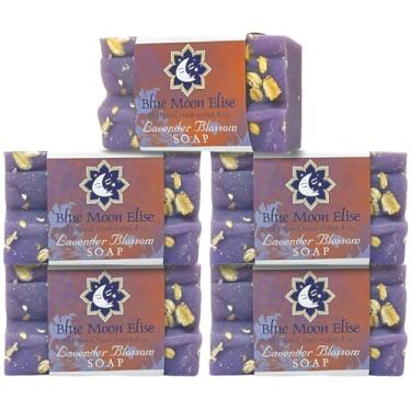 Imagem de Blue Moon Elise Sabonete em barra de lavanda natural, perfumado com óleos essenciais premium, feito à mão nos EUA, hidratante e terapêutico para rosto/corpo, para pele sensível, para homens e mulheres