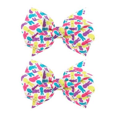 Imagem de YanJie Grampos de cabelo de coelhinho de páscoa cenoura rosa adorável estampa de coelho de ovo de Páscoa acessórios de cabelo para meninas suprimentos de festa à fantasia