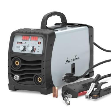 Imagem de Baoshan MIG Soldador sem gás 110V Flux Core/Lift TIG/Stick máquina de solda 120Amp 3 em 1 Soldador portátil IGBT Inversor automático de alimentação de fio soldador com tocha MIG e fio de soldagem