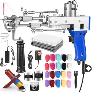 Imagem de Arma de Tufos de Tapete, Kit Iniciante de Pistola de Tufos de Tapete com Aparador de Carpetes, kit de Tufos de Tapete de Pilha de Corte 2 em 1, Pistola Elétrica Rug Tufting Gun com Velocidade