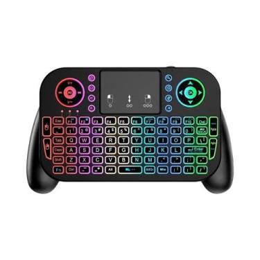 Imagem de Teclado Mini RGB Sem Fio Bluetooth 5.0 Com Touchpad, Modo Duplo Recarr