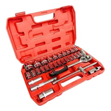 Imagem de 2X Jogo De Soquete Sextavado 32 Peças Tubarão 1/2`` Aço Crom