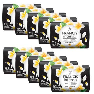 Imagem de Kit Francis Sabonete em Barra Intenso Jasmin Branco 85g - 10 Unidades