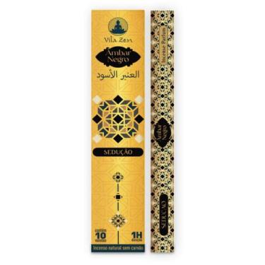 Imagem de Incenso Vila Zen Linha Árabe Âmbar Negro Com 10 Varetas - Lua Mística 