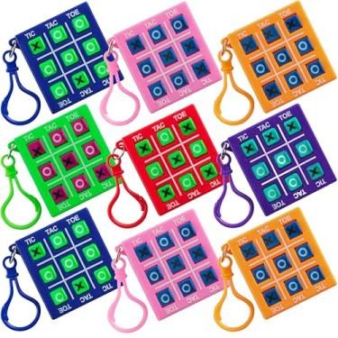 Imagem de Mini Tic Tac Toe Keychain Games - (Bulk Pack of 12) 2-Inch Travel Tic-Tac-Toe Mini Board Game for Kids, Boys & Girls Party Favors, Goody Bag Stuffers, Classroom Prizes, Backpacks, Birthday Gifts