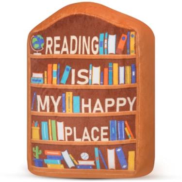 Imagem de Thyle Bookshelf Plushie Gift for Book Lovers, Book Lovers Plush Gifts, Reading is My Happy Place Funny Bookshelf Plush Pillow for Readers Christmas Reading Gift