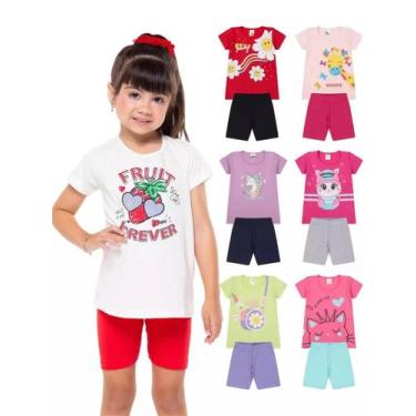 Imagem de Kit Sortido 10 Peças de Roupas Infantil Menina Conjunto Ciclista menin