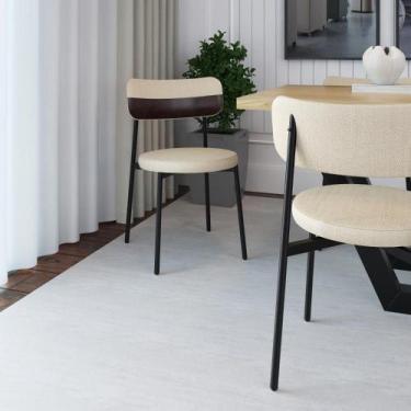 Imagem de Cadeira de Jantar Kyta Tecido Mesclado Est.Preta - Metalig