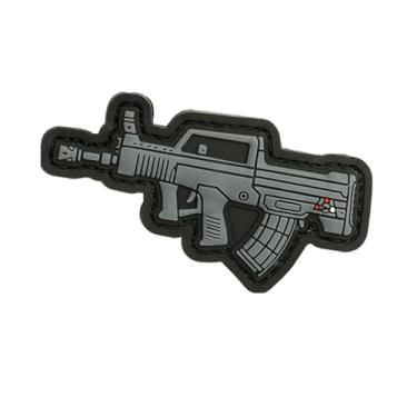 Imagem de Uijokdef Uijokdef 1 peça tático design de rifle de PVC remendo moral, fecho de gancho, estilo militar (armas 1)
