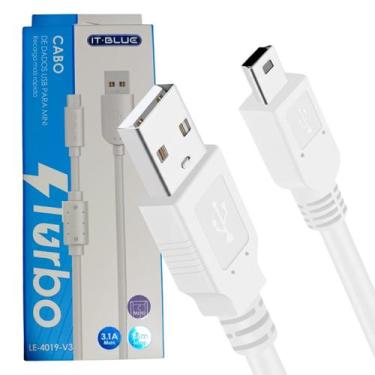 Imagem de Cabo de dados Usb A X Mini Usb V3 1.5m Max 3.1A Rápido Branco LE-4019-