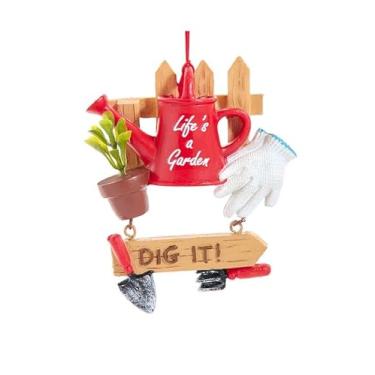 Imagem de The Bridge Collection Enfeite de Natal para amantes de plantas – Ornamento de jardinagem com regador, luvas, vaso e placa – Detalhe peculiar de férias para jardineiros