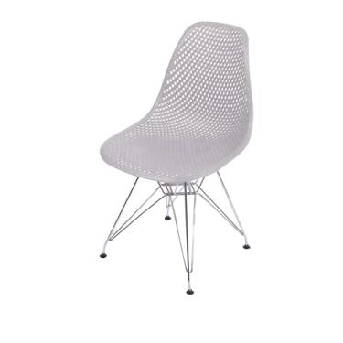 Imagem de Kit 4 Cadeiras Colmeia Base Cromada (Bege)