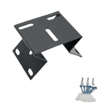 Imagem de UGPLM Suporte de canto para câmera de vigilância por vídeo, prateleira para monitores de câmera e painel solar, Preto