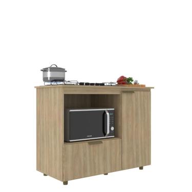 Imagem de Balcão para Cooktop 5 Bocas com Espaço para Forno Bigger 2 Portas 100cm Dourado - J Carvalho