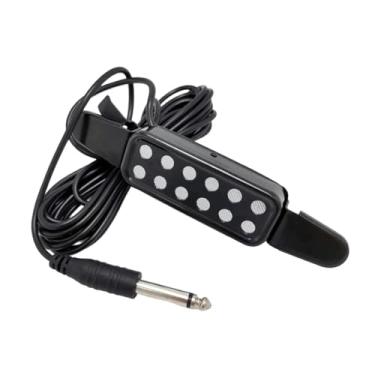 Imagem de oshhni Pré-amplificador de captação de guitarra com 12 furos de som e cabo de áudio, transdutor elétrico acústico para violão, Prata