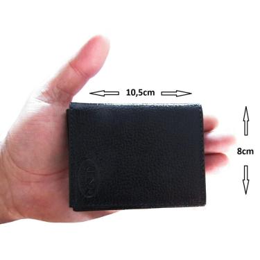 Imagem de Mini Carteira Masculina Compacta De Couro Em L