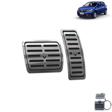 Imagem de Pedaleira Automático Aço Inox Renault Sandero 2020 Preto