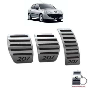 Imagem de Pedaleira Em Aço Inox Peugeot 207 2009 A 2015 Preto Manual