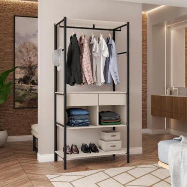 Imagem de Guarda Roupa Roupeiro Paris Expositor Pés de Metal - Straso, Off White