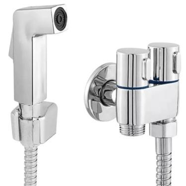 Imagem de Ducha Higiênica Registro Metal Duplo + Engate Flexível Aço Inox 1,20 M