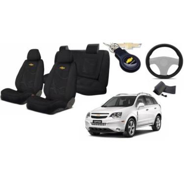 Imagem de Conjunto Capas Tecido Premium Captiva 2008-2012 + Volante + Chaveiro G