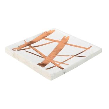 Imagem de Guardanapo De Papel Decorado 33Cm Folha Dupla Silver Festas Rosê