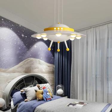 Imagem de Lâmpada de quarto UFO Lustre de escurecimento Disco voador LED Sala de estar Estudo Lâmpada Lustre de quarto Luzes decorativas, Decoração moderna