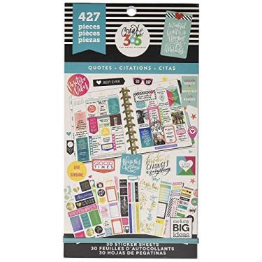 Imagem de me & my BIG ideas Pacote econômico de adesivos – Suprimentos de scrapbooking The Happy Planner – Tema de citações – Multicolorido – Ótimo para projetos, álbuns e álbuns – 30 folhas, 427 adesivos no total