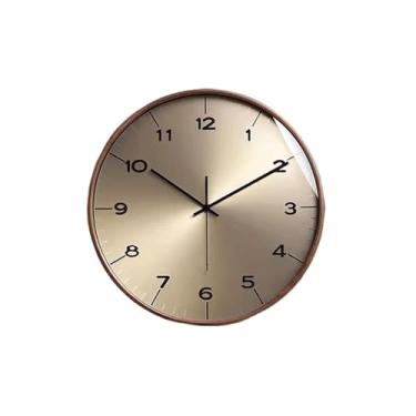 Imagem de hezhuhe2258 Relógio de parede simples madeira maciça sala de estar casa relógio de parede relógio de parede para sala de estar, estudo, quarto para decoração de casa (35,5 cm)