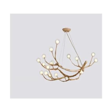 Imagem de Lustre de LED de bola de vidro Sala de estar Quarto Sala de jantar Teto Lustre G4 Lustre retrô de resina Decoração para casa lustre,Lustres