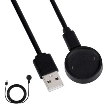Imagem de Cabo Carregador para Amazfit Active 2/Bip 6, Cabo Carregamento USB Substituição de 1m Smartwatch Portátil Tipo C Dock e Estação de Carregamento (Preto)