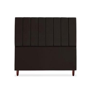 Imagem de Cabeceira De Casal Queen Carla 160 cm Com Frame Suede Marrom - Tifanny