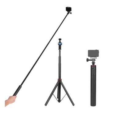Imagem de Sanpyl Tripé Invisível 2 Em 1 para Selfies, 55" para 360, Haste de Extensão e tripé, Altura Ajustável de 29,5 a 140 Cm para Câmeras X5/X4/X3/GO3/Action