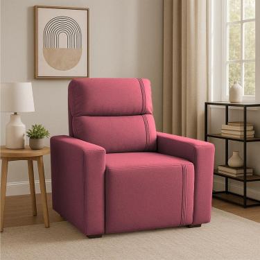 Imagem de Poltrona Retratil e Reclinavel Com Porta Copo Maisa Rosa