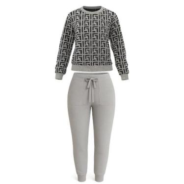 Imagem de Conjunto Feminino Para Inverno Tricot Modal Blusa Calça - Feminine Con
