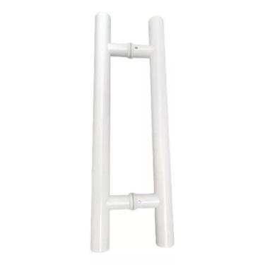 Imagem de Puxador Tubular 30cm (30x20cm) Aço Inox Branco Tubo 32mm Gold