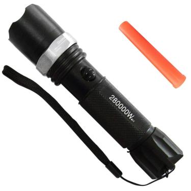 Imagem de Lanterna Swat Tatica Com Sinalizador 2 Baterias Recagaveis Longo Alcance