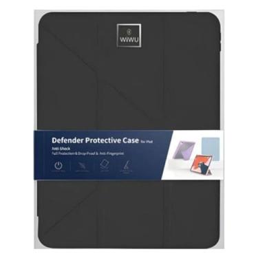 Imagem de WIWU iPad Defender Case 10.2"/10.5" – Capa Preta em PU Sintético, Proteção Anti-Impacto, Bordas Elevadas, Suporte Multiângulos, Encaixe Preciso, Design Slim Premium e Durável