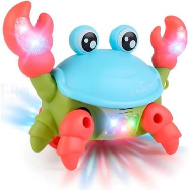 Imagem de Brinquedo Caranguejo Fujão Dançante com Sensor de Obstáculos - Siri Musical com Luzes LED Coloridas para Bebês e Crianças