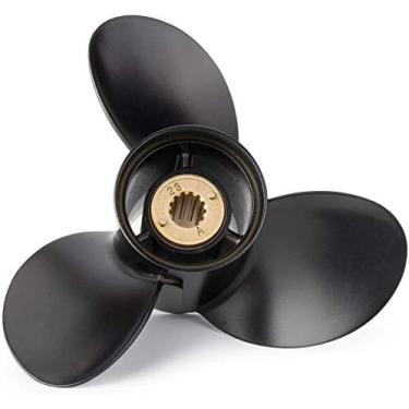 Imagem de VQPROPs Suporte de dente de 13 estrias 12 1/4 x 9 RH, hélice externa de alumínio para motores Mercury 25-70HP